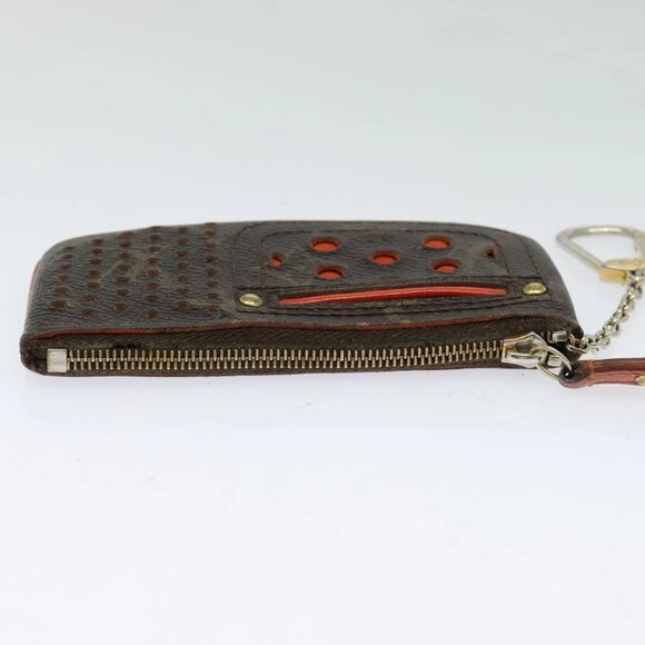 LOUIS VUITTON Monogram Perfo Pochette Cles Coin Purse Orange M95222 Auth - Picture 6 of 16